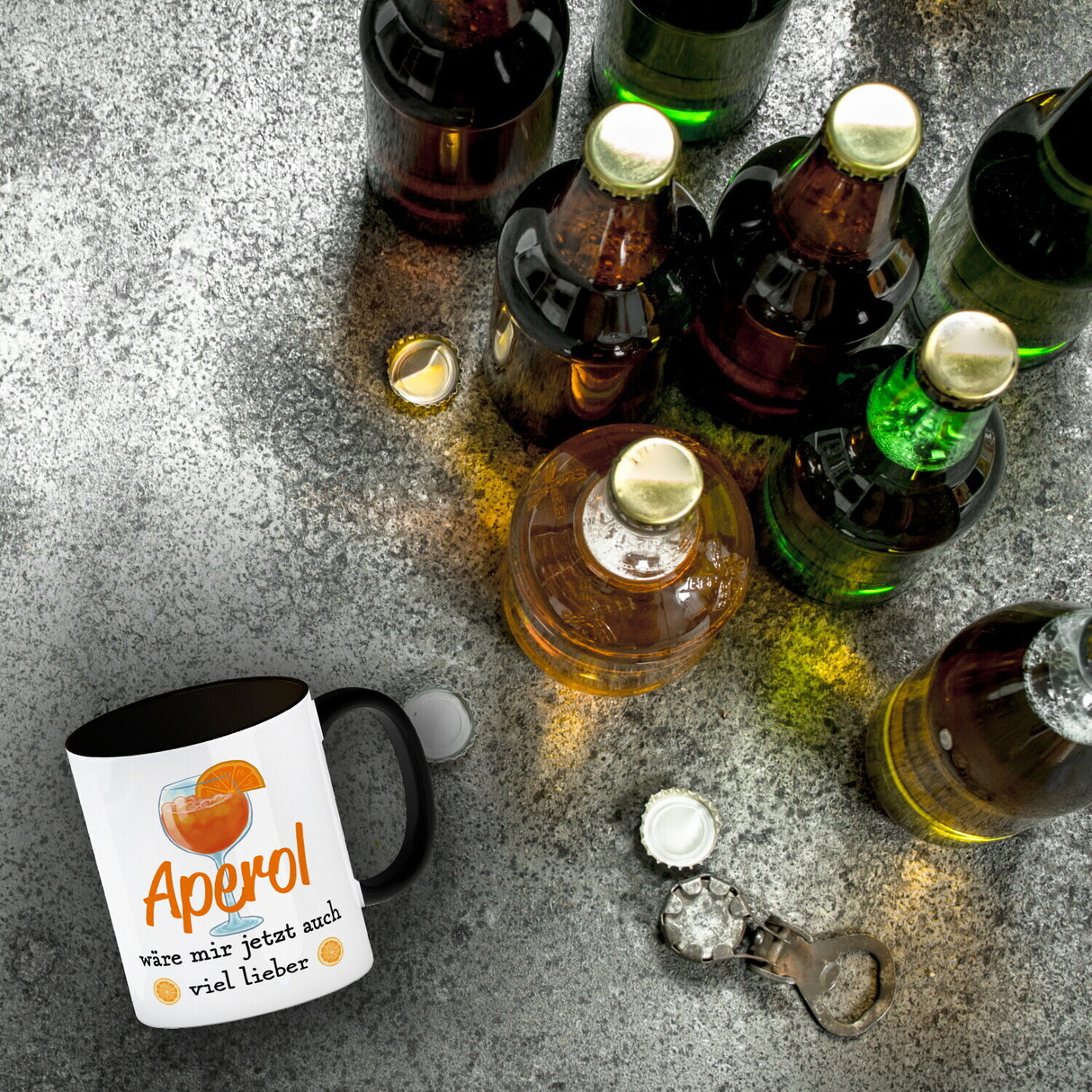 Cocktail Kaffeebecher mit Spruch Aperol wäre mir jetzt auch viel lieber