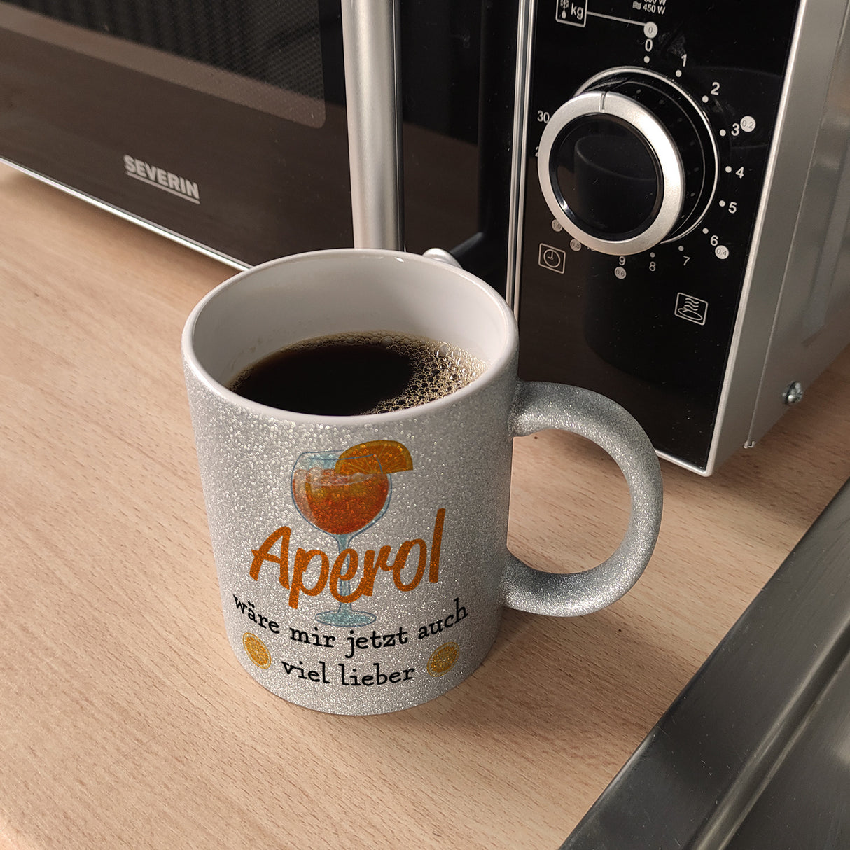 Cocktail Kaffeebecher mit Spruch Aperol wäre mir jetzt auch viel lieber