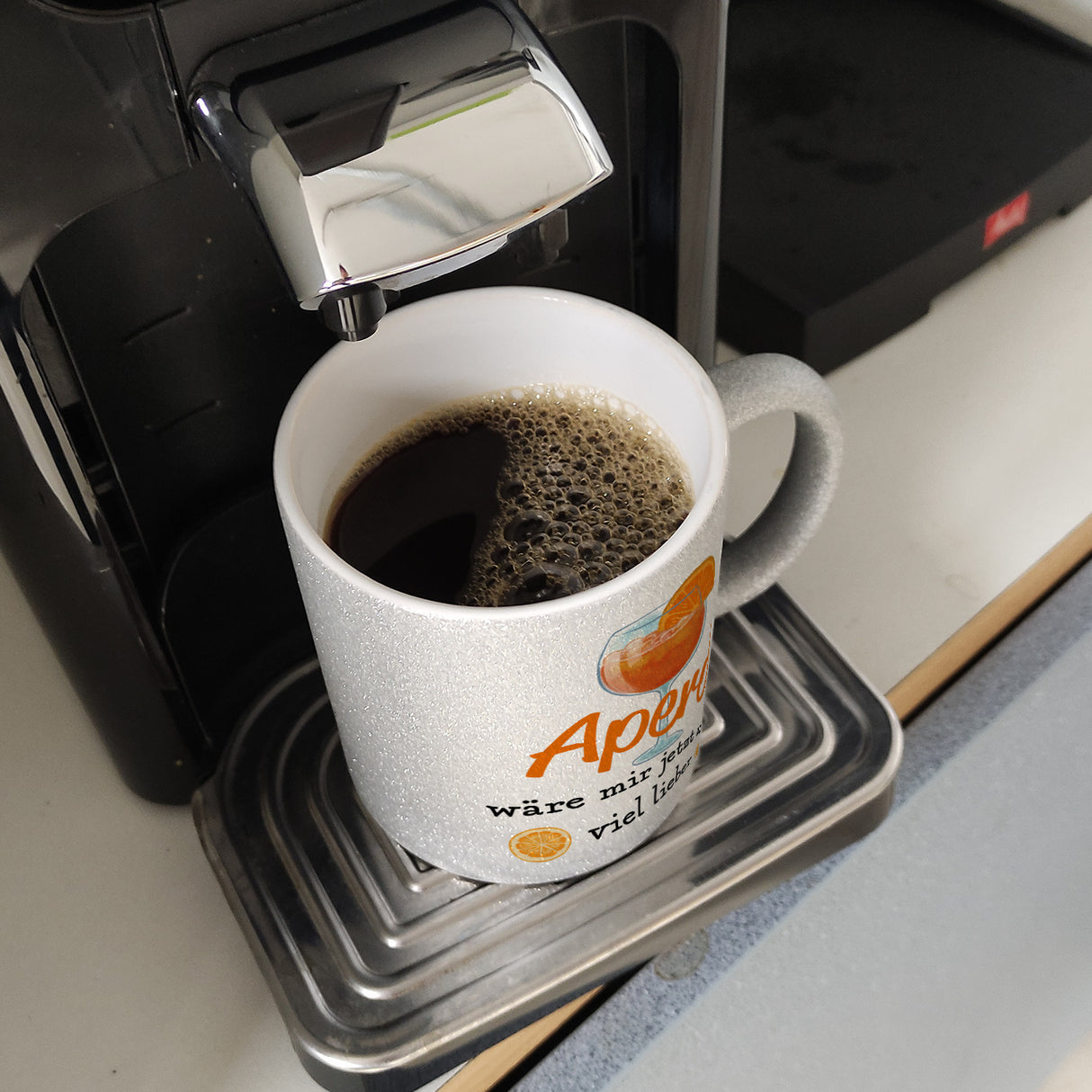 Cocktail Kaffeebecher mit Spruch Aperol wäre mir jetzt auch viel lieber