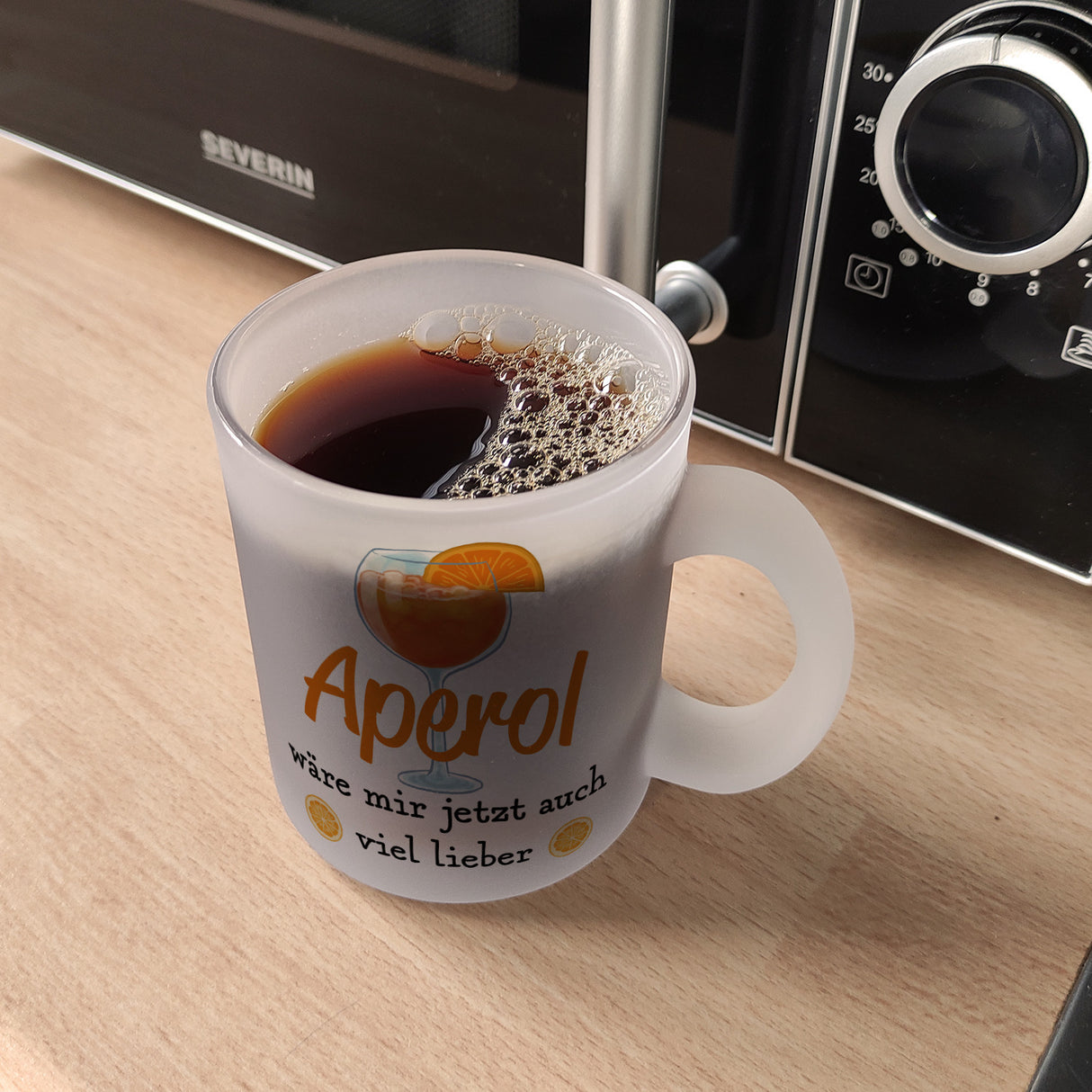 Cocktail Kaffeebecher mit Spruch Aperol wäre mir jetzt auch viel lieber