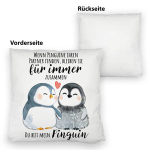 Pinguinpärchen Kissen mit Spruch Du bist mein Pinguin