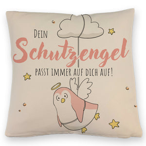 Schutzengel-Pinguin Kissen mit Spruch passe immer auf dich auf
