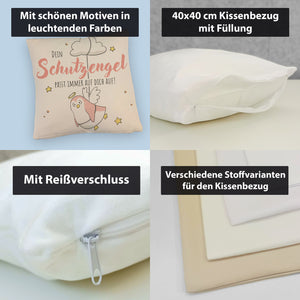 Schutzengel-Pinguin Kissen mit Spruch passe immer auf dich auf