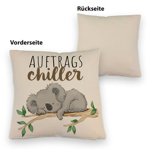Schlafender Koala Kissen mit Spruch Auftragschiller
