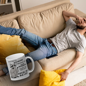 Ironischer Waschbär Kaffeebecher mit Spruch Scheiße das bin ich