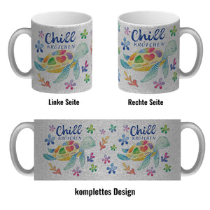 Schildkröte Kaffeebecher mit Spruch Chillkrötchen