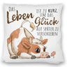 Kuh Kissen mit Spruch Das Leben ist zu kurz um das Glück zu verschieben