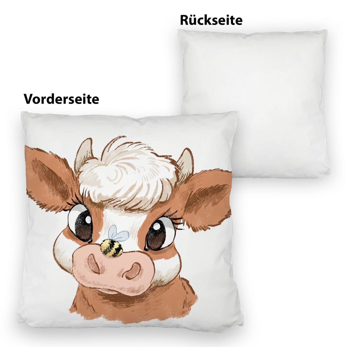 Baby Kuh Kissen mit dicker Hummel