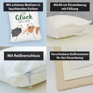 Kuh-Paar Kissen mit Spruch Zum Glück gibt es dich