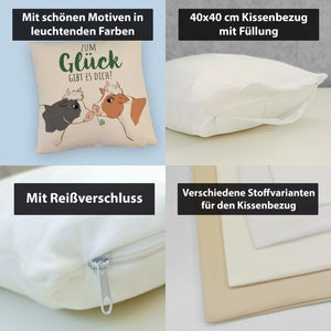 Kuh-Paar Kissen mit Spruch Zum Glück gibt es dich