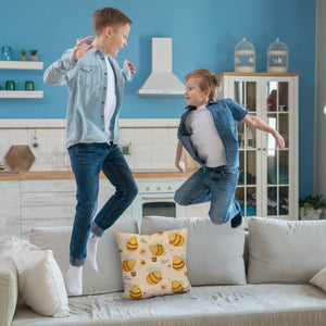 Pummel Biene Kissen mit Spruch Bee happy