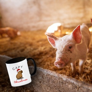 Weihnachts-Capybara Kaffeebecher mit Spruch Capy Christmas