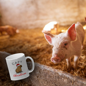 Weihnachts-Capybara Kaffeebecher mit Spruch Capy Christmas