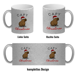 Weihnachts-Capybara Kaffeebecher mit Spruch Capy Christmas