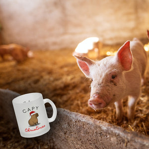 Weihnachts-Capybara Kaffeebecher mit Spruch Capy Christmas
