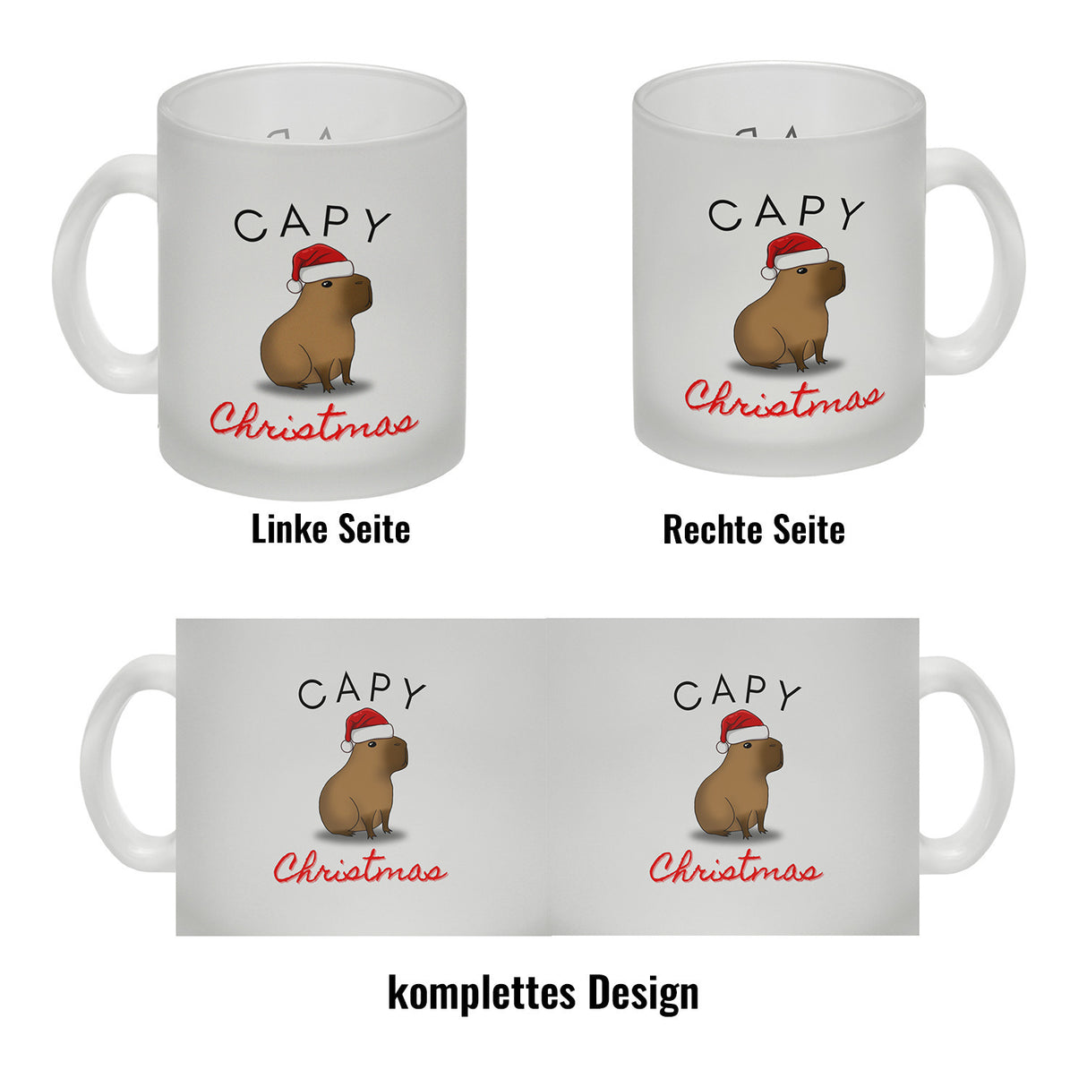 Weihnachts-Capybara Kaffeebecher mit Spruch Capy Christmas