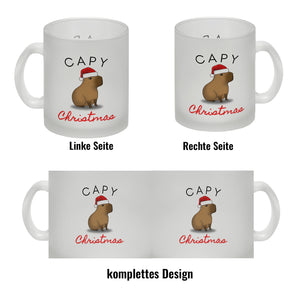Weihnachts-Capybara Kaffeebecher mit Spruch Capy Christmas
