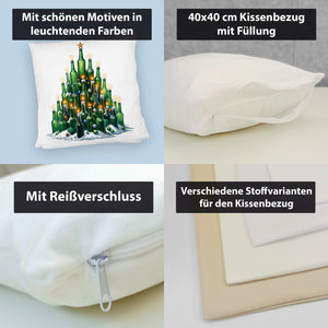 Weihnachtsbaum aus Bierflaschen Kissen