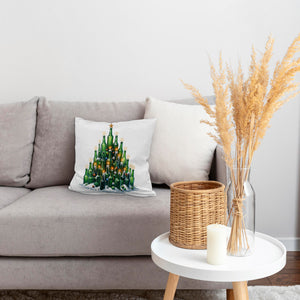 Weihnachtsbaum aus Bierflaschen Kissen