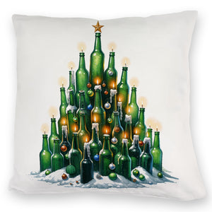 Weihnachtsbaum aus Bierflaschen Kissen