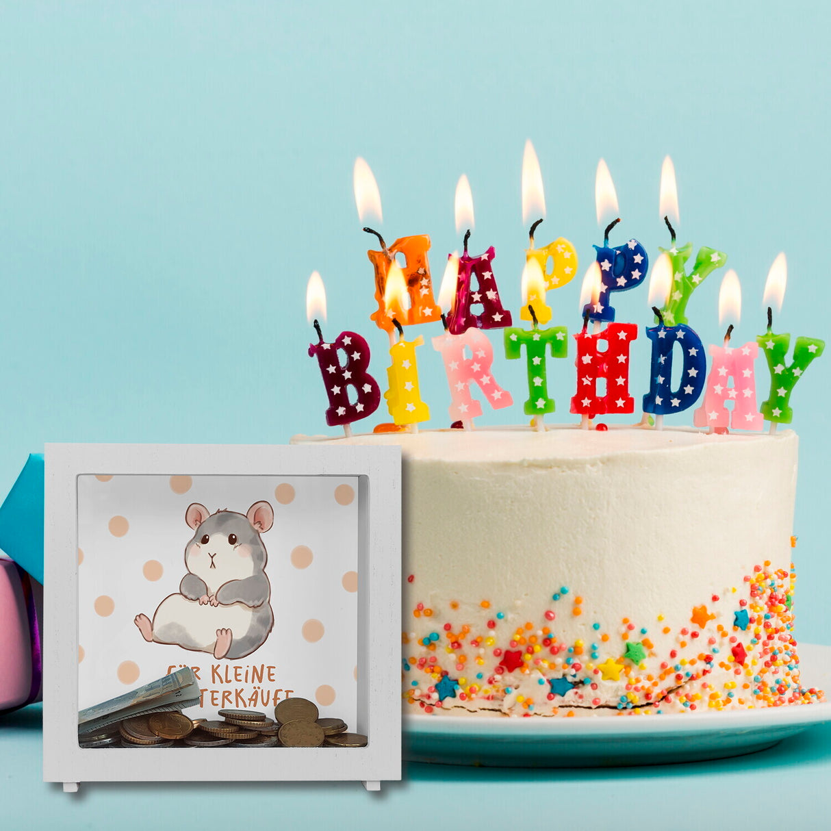 Hamster Spardose mit Spruch Für kleine Hamsterkäufe