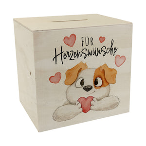 Hund Spardose mit Spruch Für Herzenswünsche