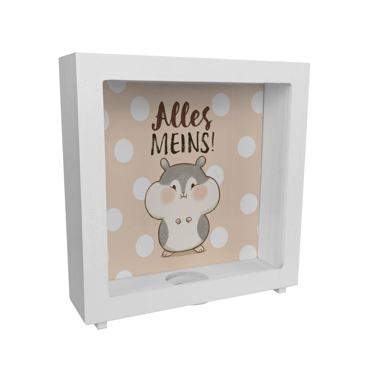 Hamster Spardose mit Spruch Alles meins