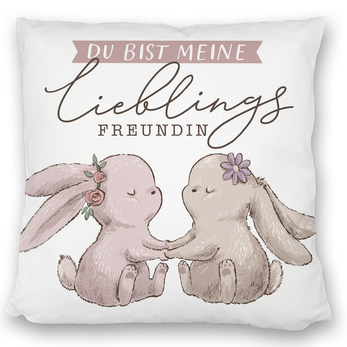 Hasen Kissen mit Spruch Du bist meine Lieblingsfreundin