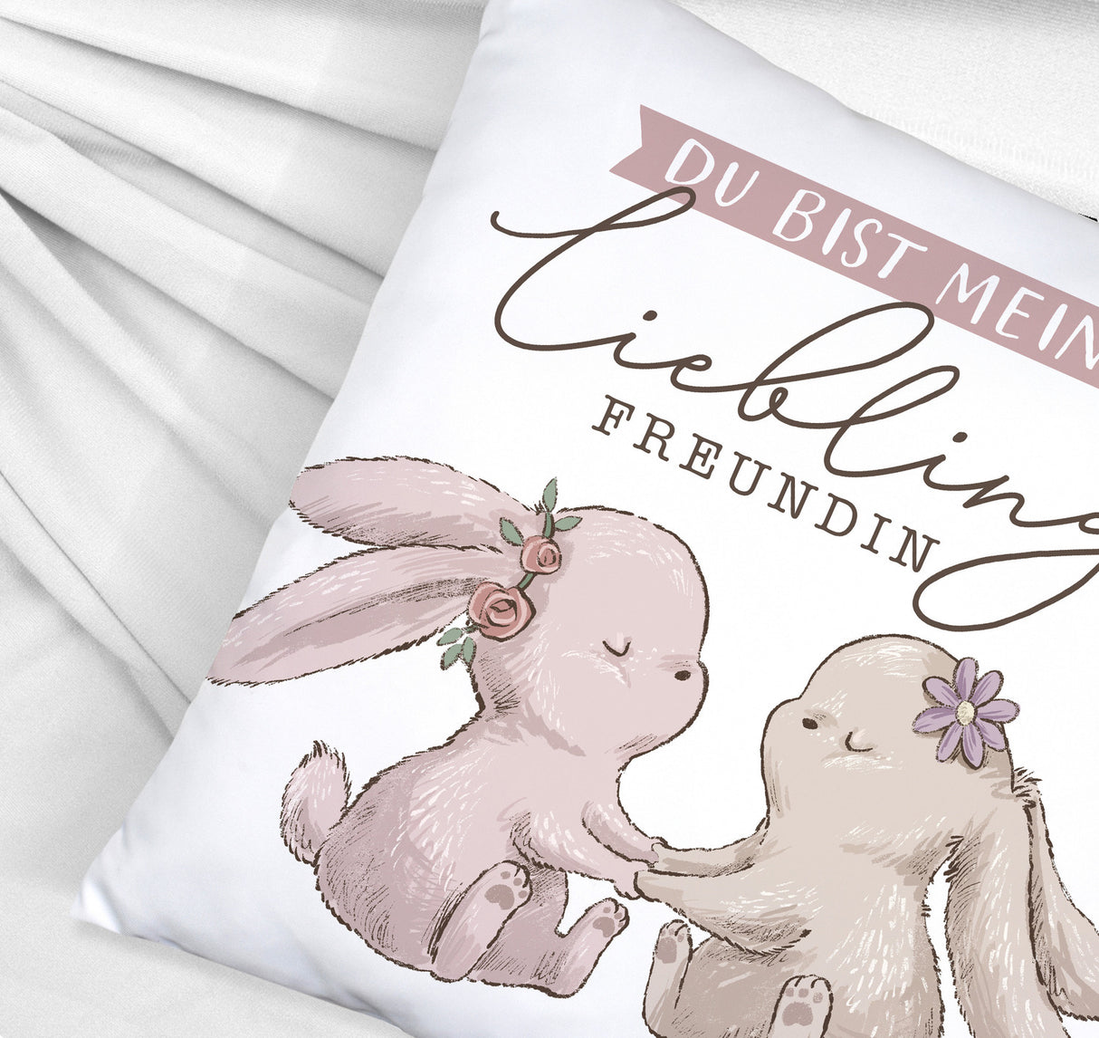 Hasen Kissen mit Spruch Du bist meine Lieblingsfreundin