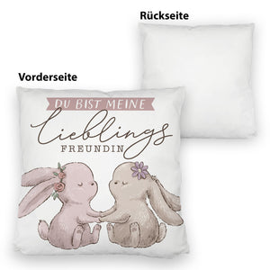Hasen Kissen mit Spruch Du bist meine Lieblingsfreundin