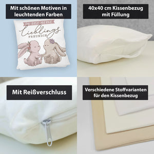Hasen Kissen mit Spruch Du bist meine Lieblingsfreundin