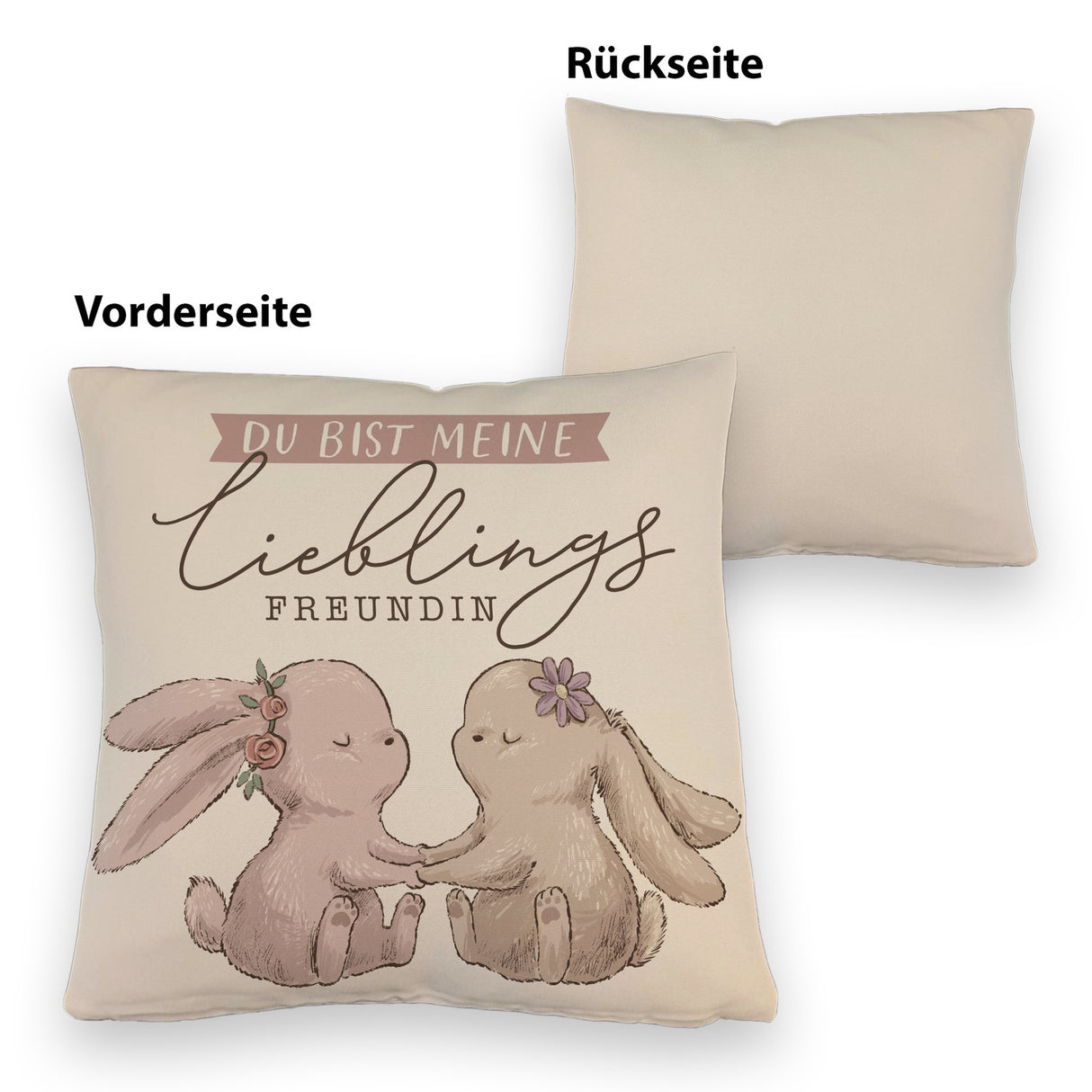 Hasen Kissen mit Spruch Du bist meine Lieblingsfreundin
