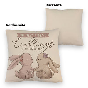 Hasen Kissen mit Spruch Du bist meine Lieblingsfreundin