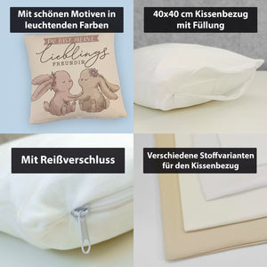 Hasen Kissen mit Spruch Du bist meine Lieblingsfreundin