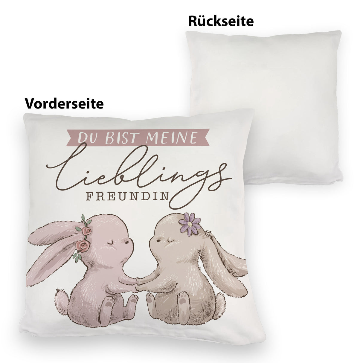 Hasen Kissen mit Spruch Du bist meine Lieblingsfreundin