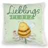 Pummel Biene Kissen mit Spruch Lieblingsplatz