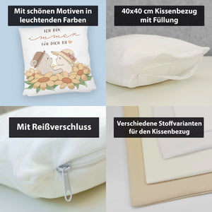 Bären Kissen mit Spruch Ich bin immer für dich da