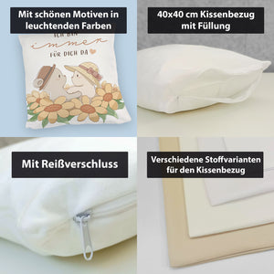 Bären Kissen mit Spruch Ich bin immer für dich da