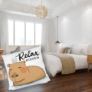 Capybara Kissen mit Spruch Relax Kissen