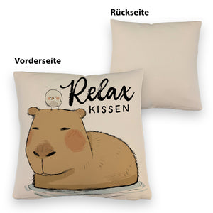 Capybara Kissen mit Spruch Relax Kissen
