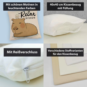 Capybara Kissen mit Spruch Relax Kissen