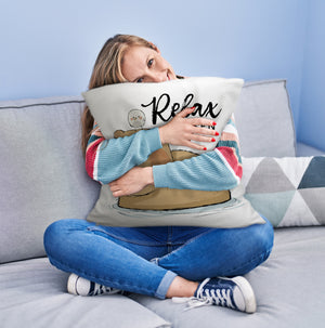 Capybara Kissen mit Spruch Relax Kissen