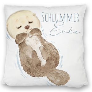 Otter Kissen mit Spruch Schlummerecke