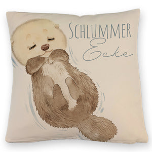 Otter Kissen mit Spruch Schlummerecke