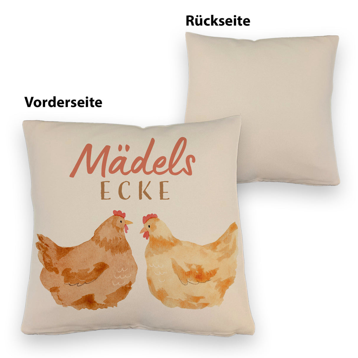 Hühner Kissen mit Spruch Mädelsecke