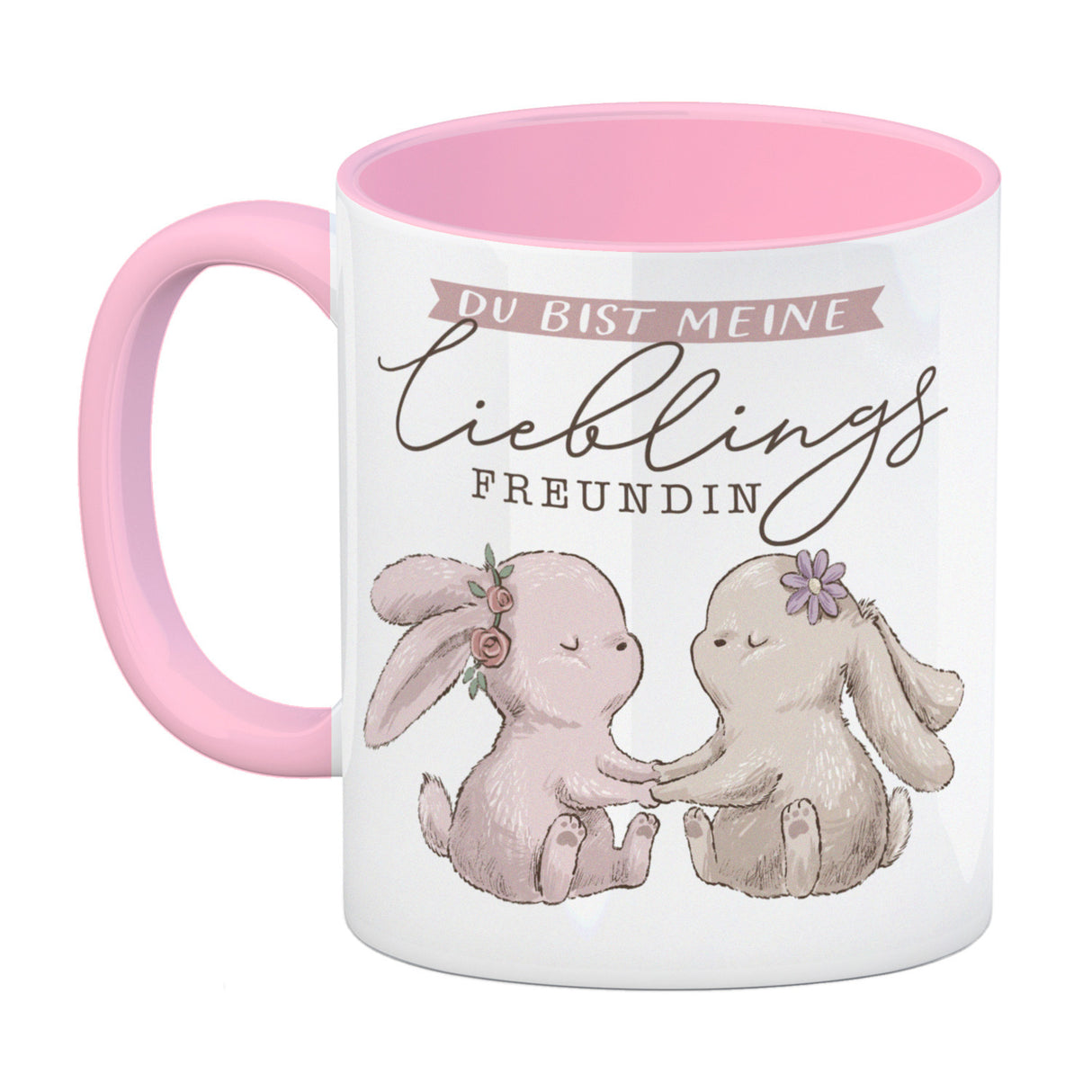 Hasen Kaffeebecher mit Spruch Du bist meine Lieblingsfreundin
