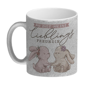 Hasen Kaffeebecher mit Spruch Du bist meine Lieblingsfreundin