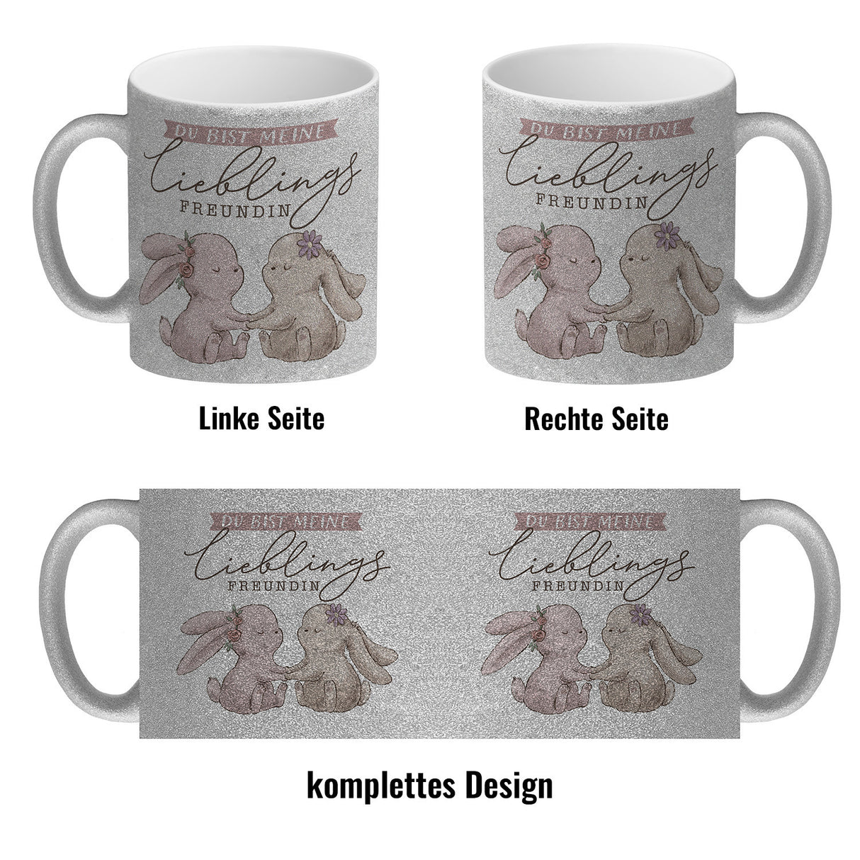 Hasen Kaffeebecher mit Spruch Du bist meine Lieblingsfreundin