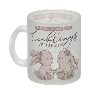 Hasen Kaffeebecher mit Spruch Du bist meine Lieblingsfreundin