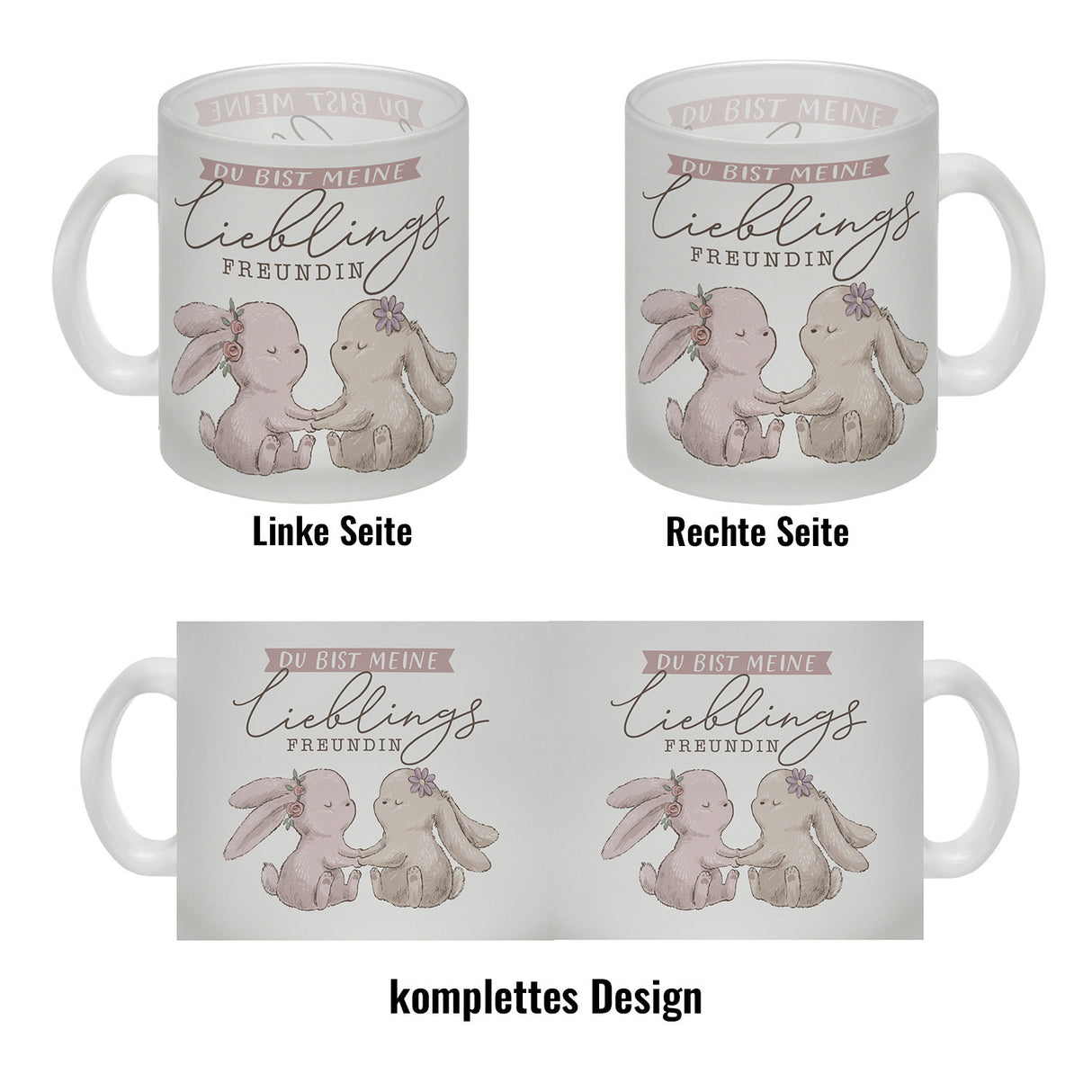 Hasen Kaffeebecher mit Spruch Du bist meine Lieblingsfreundin